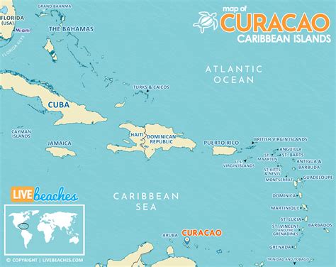 Map of Curacao - Live Beaches