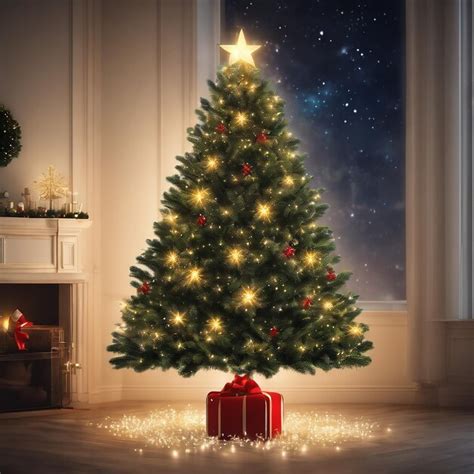 Premium AI Image | Christmas tree starry night Christmas eve