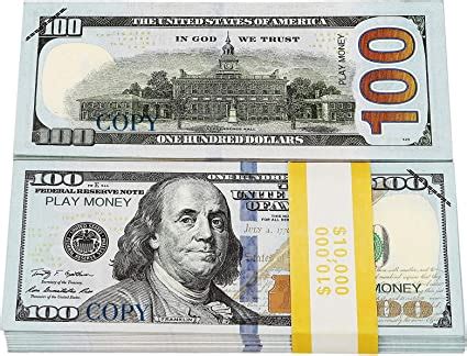 HYKTYLG Prop Money - Billetes de 100 dólares, impresión realista de doble cara, dinero falso que ...