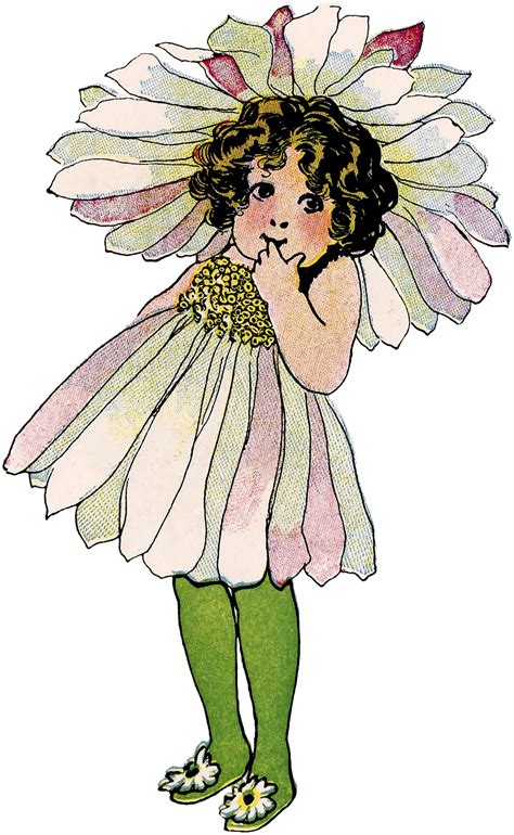 21 Flower Fairy Clipart! | Vintage flowers, Flower child, Graphics fairy