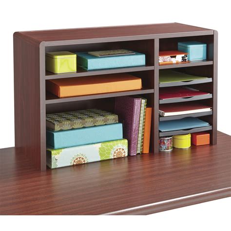 29"W Compact Desk Top Organizer, Mahogany - Walmart.com - Walmart.com