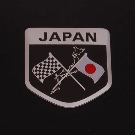 3D Car Aluminium Japan JPN JAP JP JAPAN Flag Emblem Fender Boby Rear ...