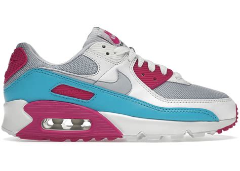 Nike Air Max 90 White Vivid Pink Light Blue Fury (Women's) - CT1030-001 - US