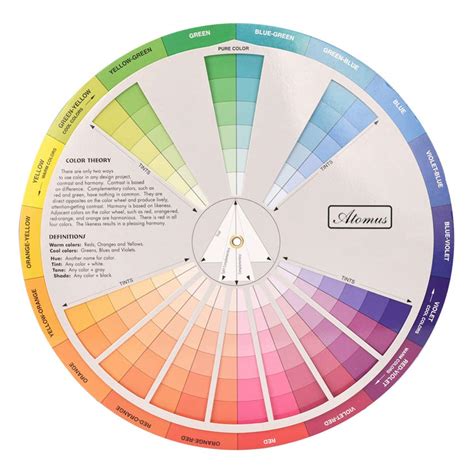 Buy HEALLILY Color Board Chart- Rotatable Color Wheel Watercolor Colour ...