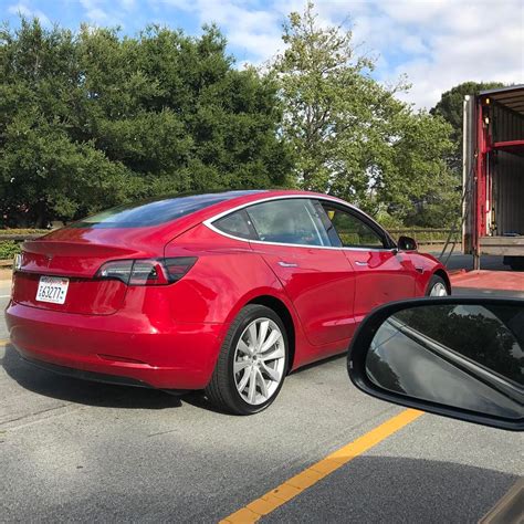 First Red Model 3 release candidate spotted near Tesla Headquarters