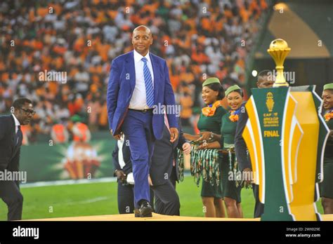 ABIDJAN, COTE D I VOIRE - FEBRUARY 11: CAF President Patrice Motsepe during the TotalEnergies ...