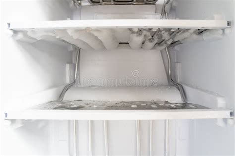 Ice in the Freezer, Defrosting of the Fridge and Freezer Stock Image - Image of equipment ...