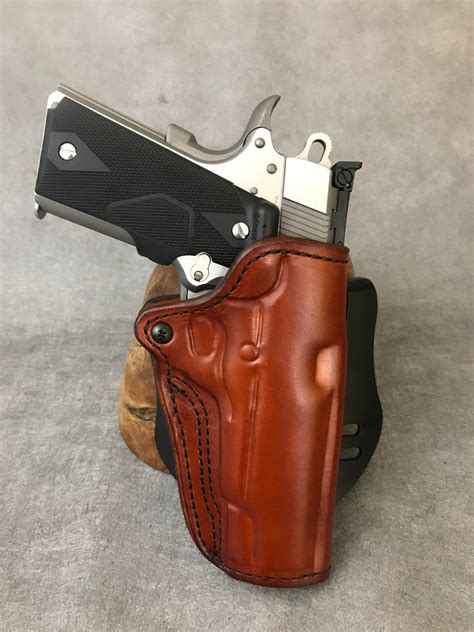 1911 Commander OWB Custom Leather Paddle Holster with Blade-tech Paddle ...