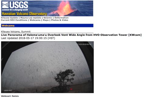 USGS webcam footage of Kilauea Volcano eruption on Hawaii Island | Maui ...