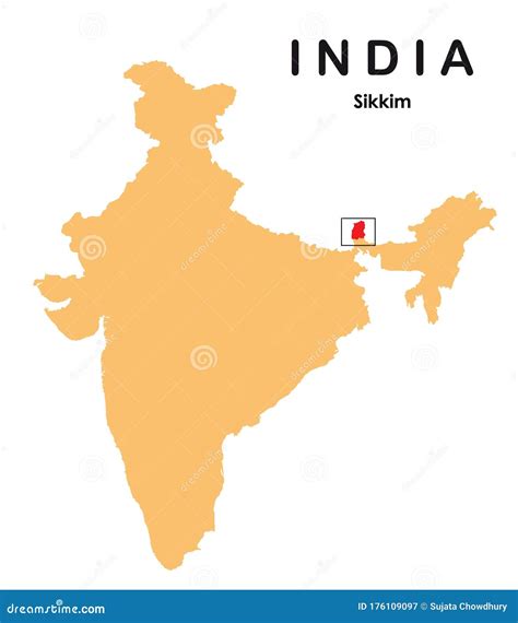 Sikkim In India Map. Sikkim Map Vector Illustration | CartoonDealer.com ...