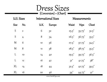 wedding dress size chart conversion - Far Apart Website Diaporama