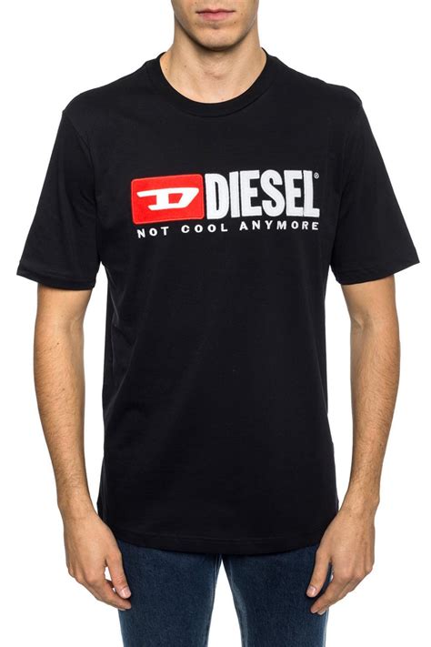 DIESEL Logo-embroidered T-shirt in Black for Men - Lyst