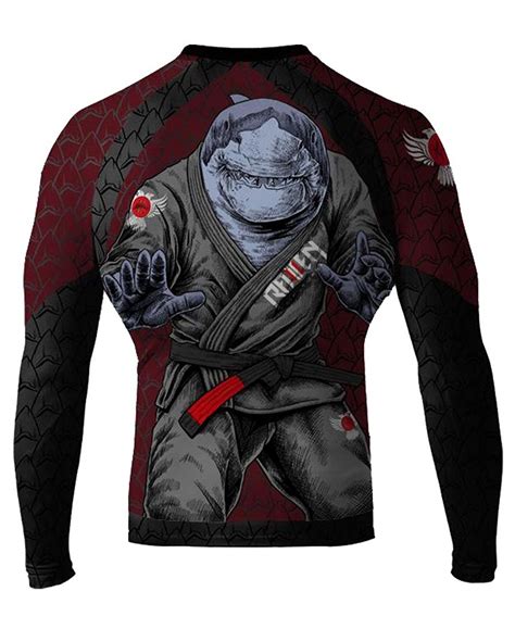 Men's Shark Attack MMA BJJ Long Sleeve Rash Guard - Black - C2120T5IWQB ...