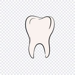 One continuous line drawing of human tooth oral Vector Image