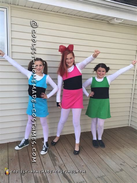 Easy Homemade Powerpuff Girl Group costume