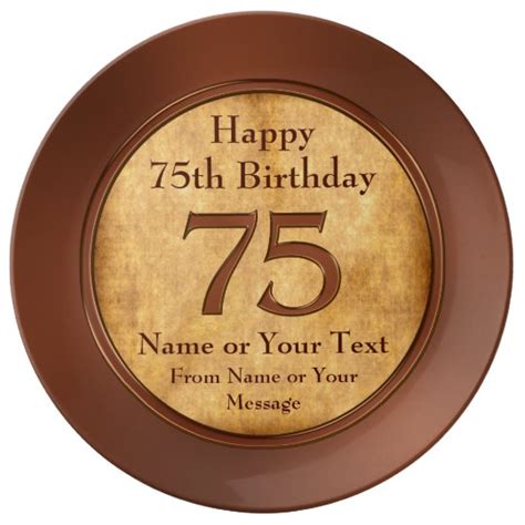 Personalized 75th Birthday Gift Ideas for a Man Dinner Plate | Zazzle.com