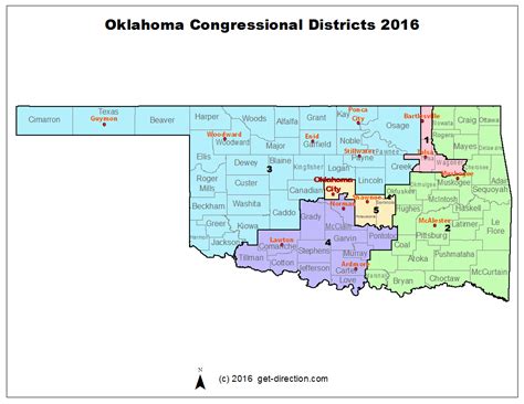 Map of Oklahoma Congressional Districts 2016