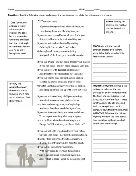 Understanding Poetry Figurative Language Practice Worksheet | Language Worksheets