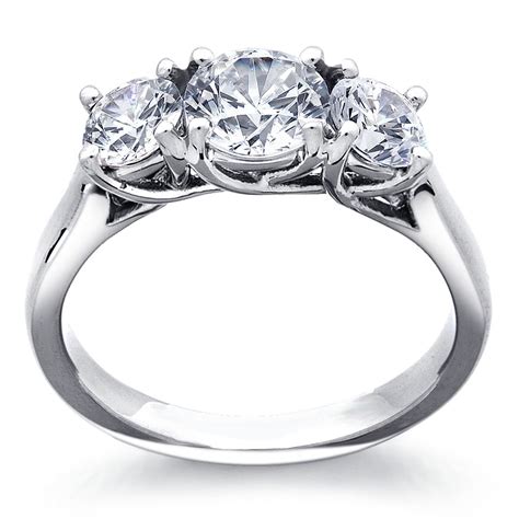 Three-Stone Trellis Diamond Engagement Ring in Platinum | Blue Nile AE