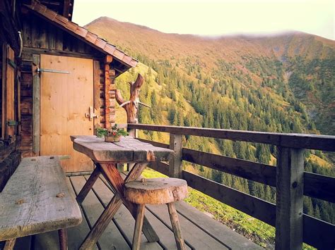 brown, wooden, table, terrace, forest mountain, white, sky, green, mountains, near | Pxfuel
