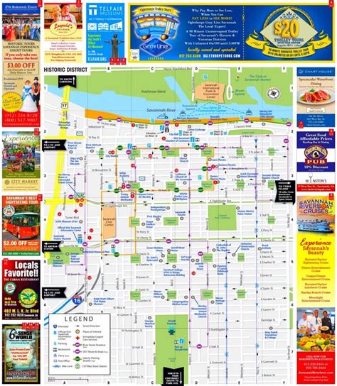 Savannah tourist map | Tourist map, Savannah chat, Map