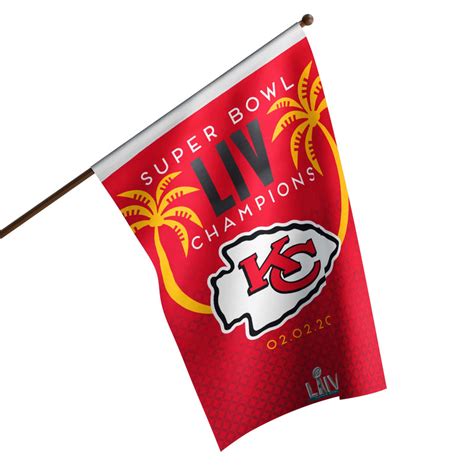 Kansas City Chiefs NFL Super Bowl LIV Champions Vertical Flag