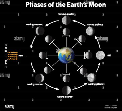 Phases of the moon illustration hi-res stock photography and images - Alamy