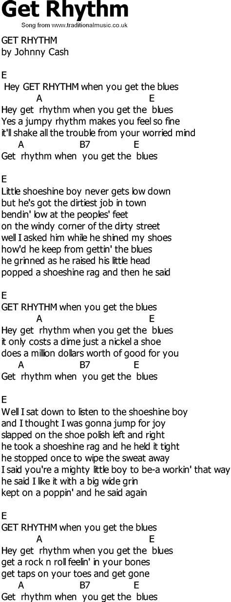 Old Country song lyrics with chords - Get Rhythm