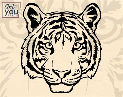 Tiger Head SVG Cricut Wild Animal Face Zoo Clipart Mascot | Etsy