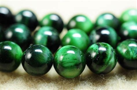 /Natural Green Tiger Eye Stone Strand Beads Jewelry Gemstone Loose Beads Fit Charm Bracelets ...