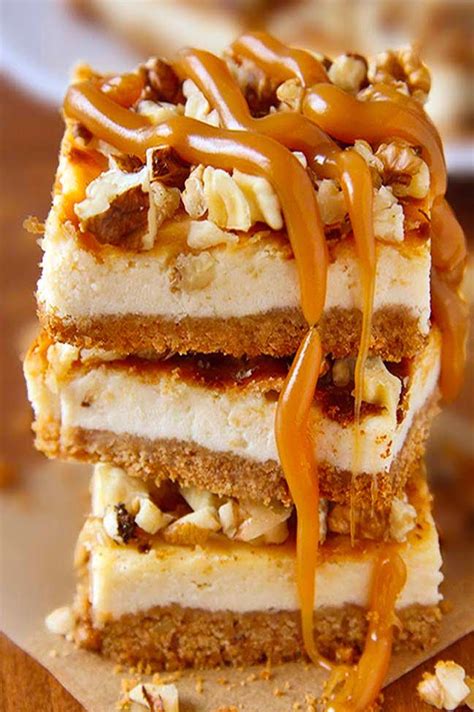 Easy Caramel Pecan Cheesecake Bars Recipe - Maria's Kitchen