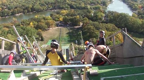 Norge Ski Jump 2012 fall ski jumping warm up practise time at Fox River Grove Illinois - YouTube