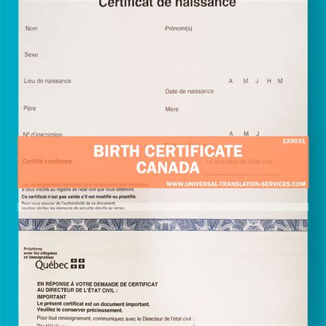 Affordable Canada Birth Certificate Translation For $15/page