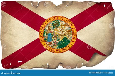 Florida State Flag on Old Paper Stock Photo - Image of government, destination: 169600050