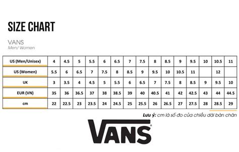 Cách chọn Vans size Chart chuẩn không cần chỉnh