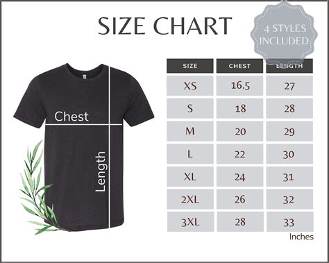 Bella Canvas 3413 Size Chart Unisex Bella Canvas 3413 Tee - Etsy