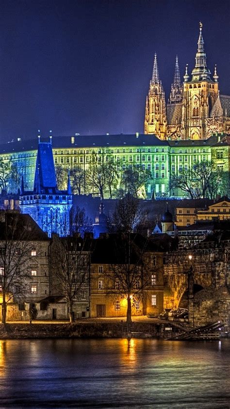 Wallpaper Prague, city night, lights, river, houses 2560x1600 Picture ...