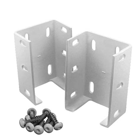 Freedom Pre-Assembled 2-Pack White Metal Fence Bracket Vinyl Fence at ...