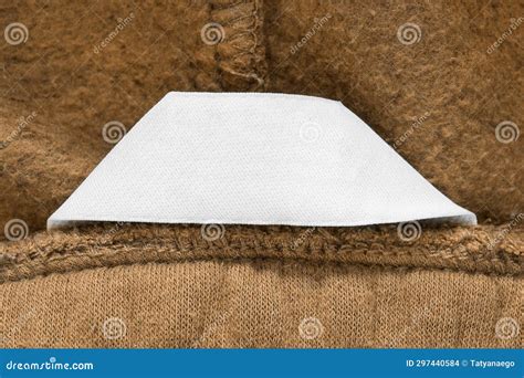 Blank clothing label stock photo. Image of side, stitching - 297440584