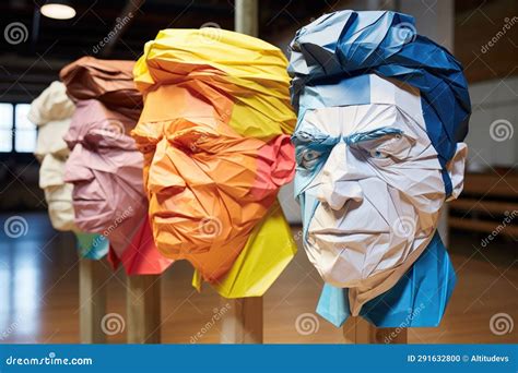 Colorful Art Paper Folded into Talking Heads Stock Photo - Image of abstract, generated: 291632800