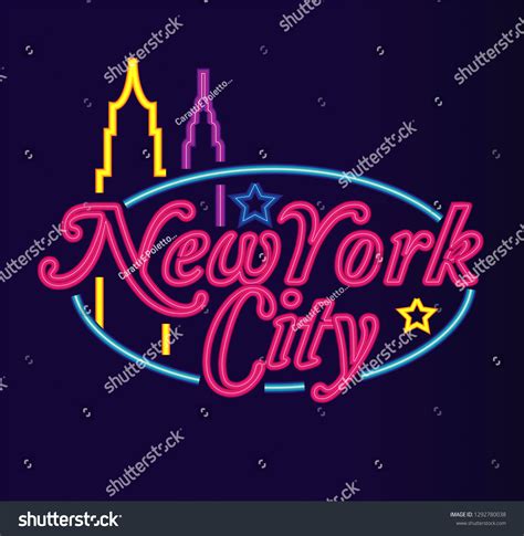 New York City Neon Sign Stock Vector (Royalty Free) 1292780038 ...