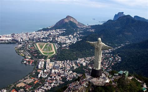 Rio de Janeiro, Brazil, Aerial view of Statue of Jesus