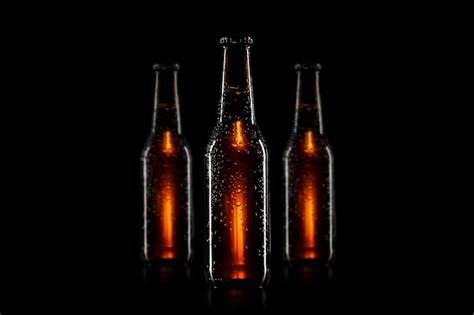 Premium Photo | Beer bottle with black background