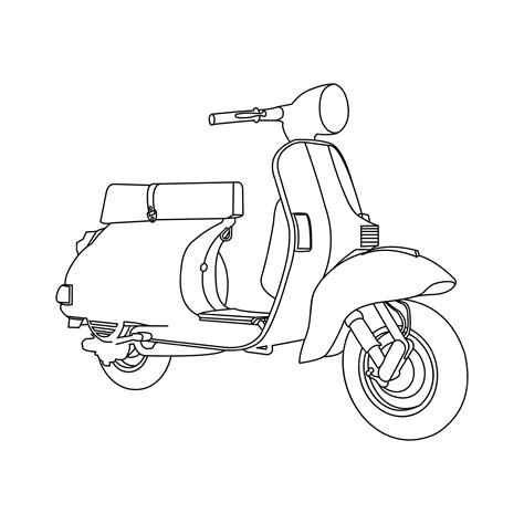 Premium Vector | Scooter Line Drawing template