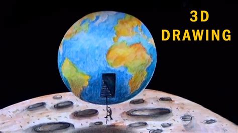 3D Trick Art Drawing - How to Draw a 3D Earth - YouTube