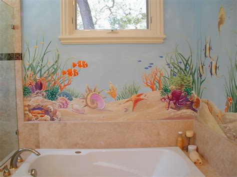 Ocean Floor Bathroom Mural - Morgan Mural Studios | Ocean mural ...