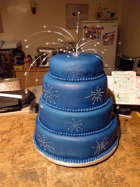 Firework theme Wedding cake — Round Wedding Cakes | Fireworks cake ...