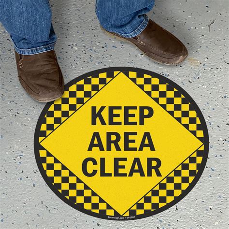 Keep Area Clear Slipsafe Floor Safety Sign, SKU: SF-0097 - MySafetySign.com