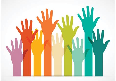 Vector Colorful Reaching Hands - Download Free Vector Art, Stock Graphics & Images