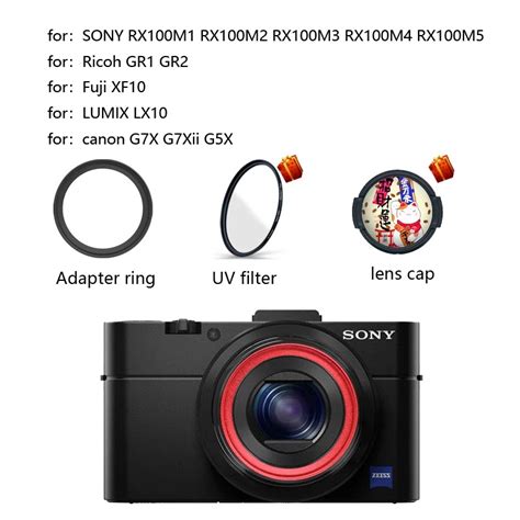 Aluminum Filter Adapter Ring For Sony Rx100 Ii Iii Iv M1 M2 M3 M4 Rx100v Rx100m5 Series Camera ...